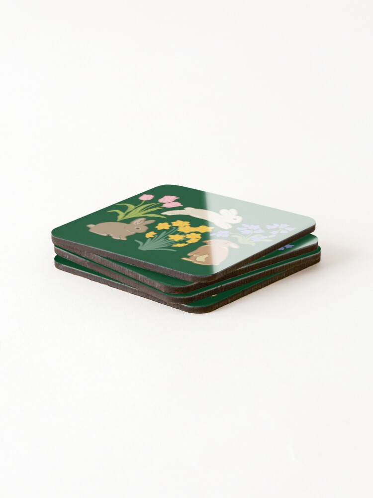 Thumbnail 4 of 5, Coasters (Set of 4), Hopping Into Spring designed and sold by Mayfully.