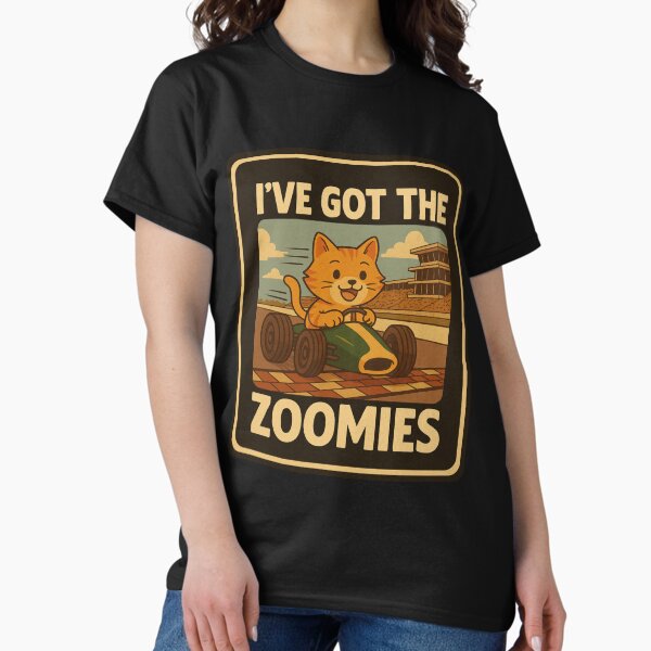 Item preview, I've Got the Zoomies – Vintage Racing Cat Shirt for Cat Lovers and Race Fans designed and sold by Whisker Lane Media.