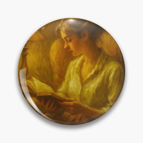 Item preview, Cozy Reading Woman Oil Painting – Warm Literary Wall Art Print designed and sold by BeaconMarketing.