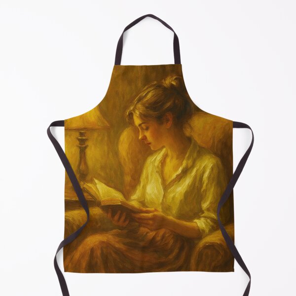 Item preview, Cozy Reading Woman Oil Painting – Warm Literary Wall Art Print designed and sold by BeaconMarketing.