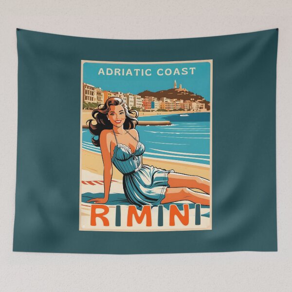 Item preview, A Vintage Illustration of Rimini - Italy - Adriatic Coast  designed and sold by GoodOldVintage.