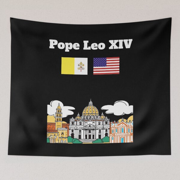Item preview, Pope Leo XIV American flag Vatican City flag St Peters Square designed and sold by Artstastic.