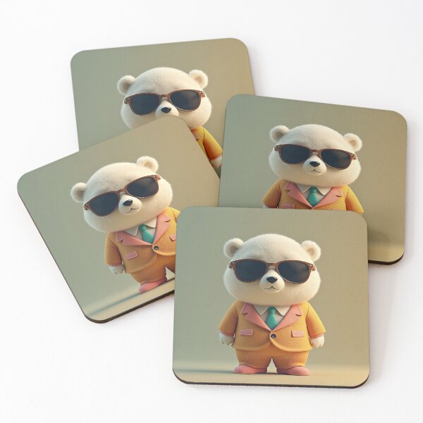 Item preview, Funny 3d polar bear character wearing a suit and sunglasses designed and sold by mystiquelicorne.