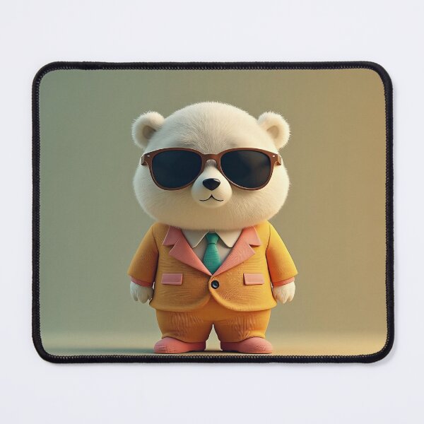 Item preview, Funny 3d polar bear character wearing a suit and sunglasses designed and sold by mystiquelicorne.