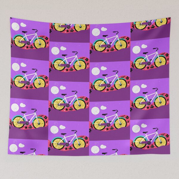 Item preview, Colorful Bike Journey Through Vibrant Landscapes Surreal Art designed and sold by ART ATTACK ZONE.