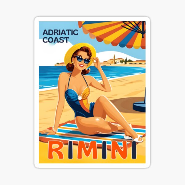 Item preview, A Vintage Illustration of Rimini - Italy - Adriatic Coast  designed and sold by GoodOldVintage.