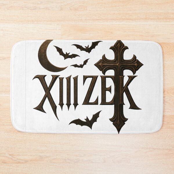 Item preview, XIIIZEK Gothic Logo - Dark Metal Emblem with Bats and Moon designed and sold by XIIIZEK.
