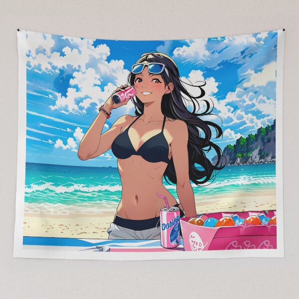 Item preview, T-shirt, of a beautiful girl on the beach, girl on the beach. Anime. designed and sold by UrbanTRIP.