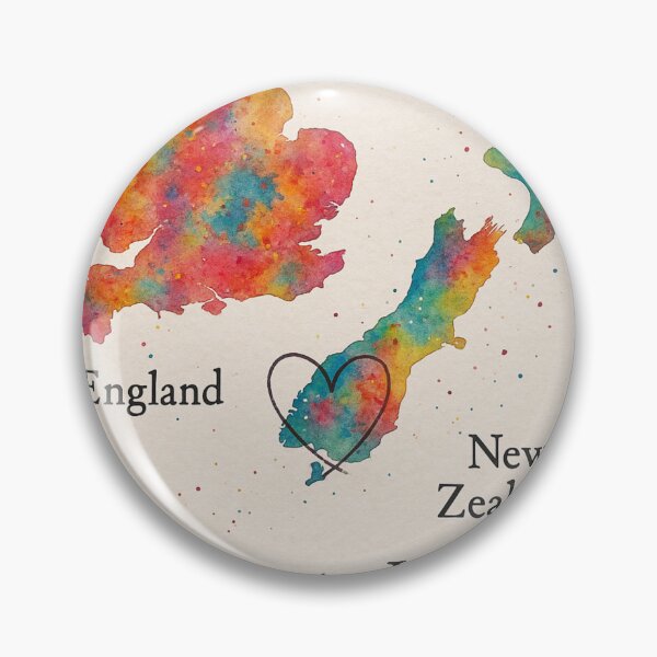 Item preview, Impresión del mapa del corazón de Inglaterra y Nueva Zelanda designed and sold by Aryabek.