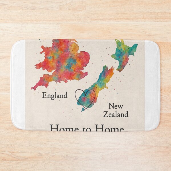 Item preview, England and New Zealand Heart Map Print designed and sold by Aryabek.