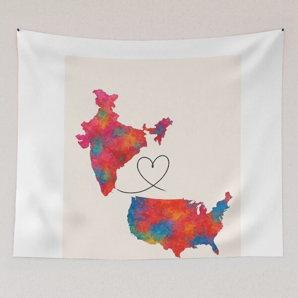 Item preview, India and USA Watercolor Homeland Connection designed and sold by Aryabek.