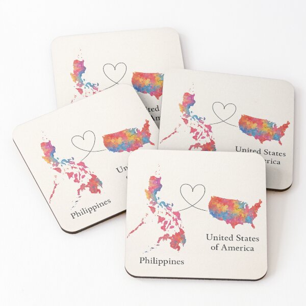 Item preview, Philippines to USA Emotional Map Art designed and sold by Aryabek.