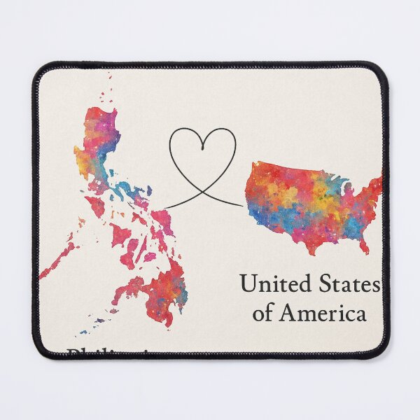 Item preview, Philippines to USA Emotional Map Art designed and sold by Aryabek.