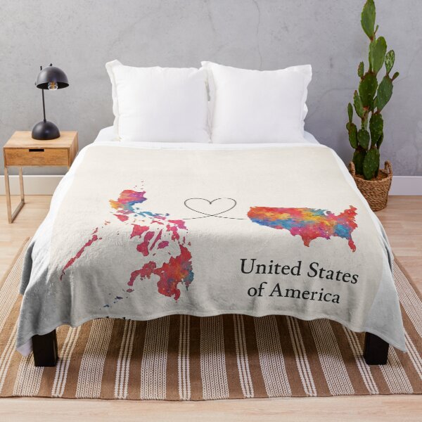 Item preview, Philippines to USA Emotional Map Art designed and sold by Aryabek.