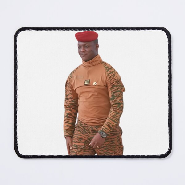 Item preview, Commander of the People: Portrait of President Ibrahim Traore designed and sold by ArtistrySky.