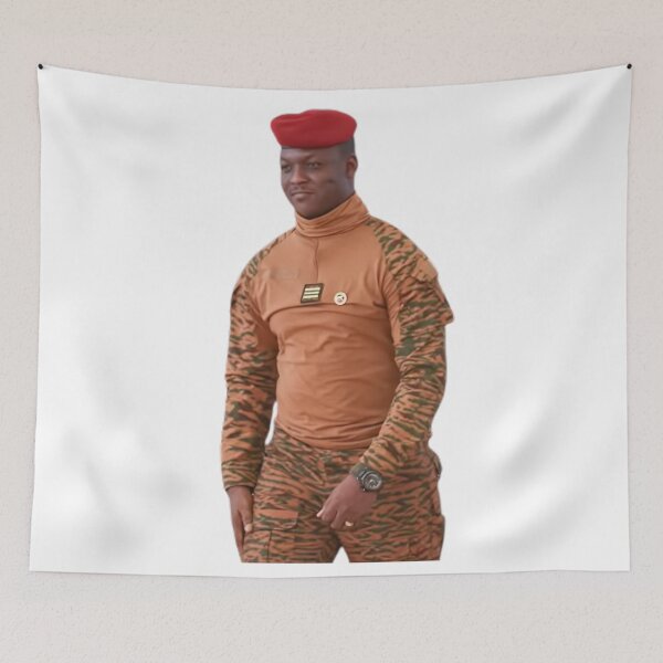 Item preview, Commander of the People: Portrait of President Ibrahim Traore  designed and sold by ArtistrySky.
