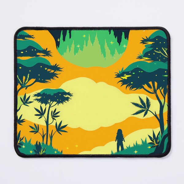 Item preview, Yellow Orange Green Surreal Nature Scenes Imagination Animals designed and sold by ART ATTACK ZONE.