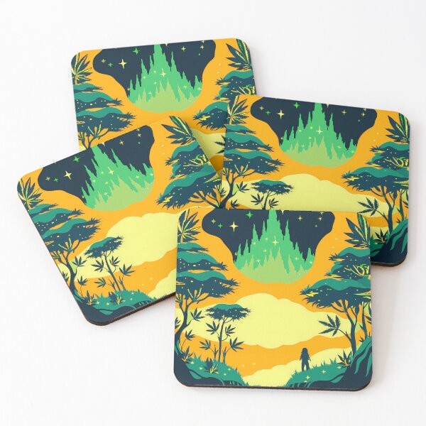 Item preview, Yellow Orange Green Surreal Nature Scenes Imagination Animals  designed and sold by ART ATTACK ZONE.