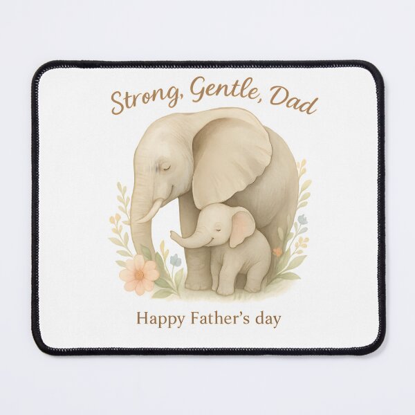 Item preview, Strong, Gentle, Dad – Elephant and Calf Watercolor Art | Father’s Day Animal Print designed and sold by miciana1417.