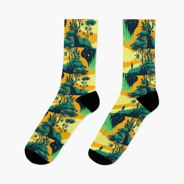 Item preview, Yellow Orange Green Surreal Nature Scenes Imagination Animals  designed and sold by ART ATTACK ZONE.