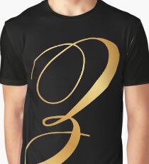 luxury gold letter Z Graphic T-Shirt