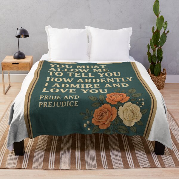Item preview, Romantic Pride and Prejudice Quote with Floral Art designed and sold by Places On Earth.