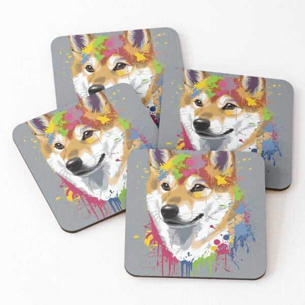 Item preview, Colorful Splash Shiba Inu Digital Art Pet Portrait designed and sold by AI-Syn-Pro.