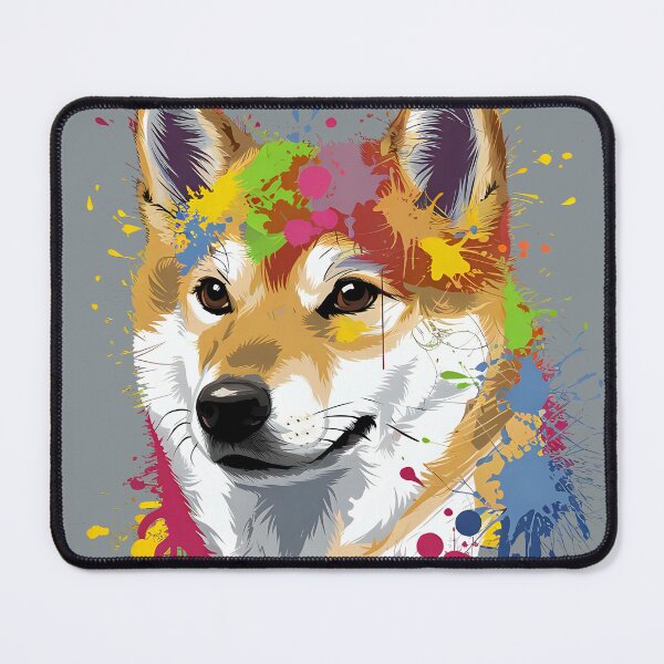 Item preview, Colorful Splash Shiba Inu Digital Art Pet Portrait designed and sold by AI-Syn-Pro.