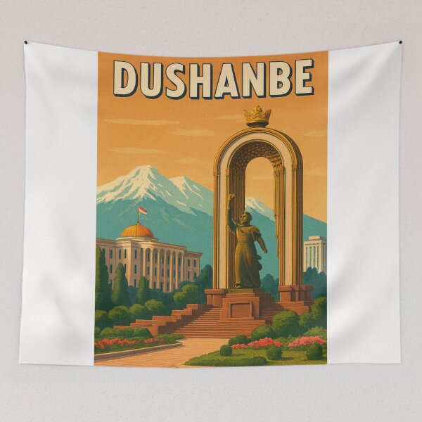 Item preview, Dushanbe Monument and Mountain View designed and sold by Places On Earth.