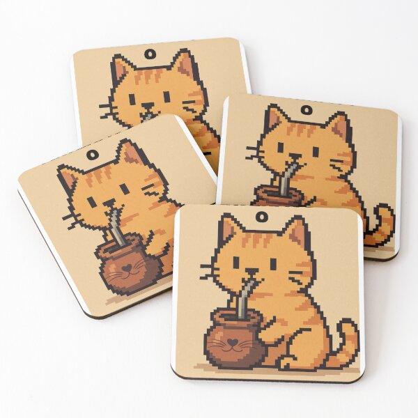 Item preview, Let's Mate or Let's Meow - Pixelated Cat Design for Mate Lovers designed and sold by Sofiabenit1.