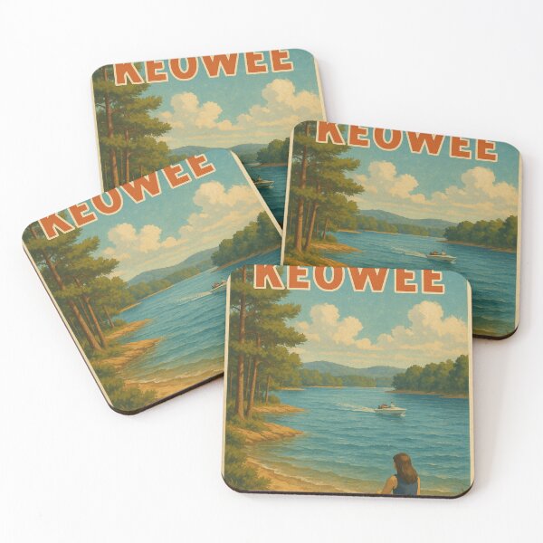 Item preview, Lake Keowee Retro Scenic with Boater and Beach designed and sold by Places On Earth.