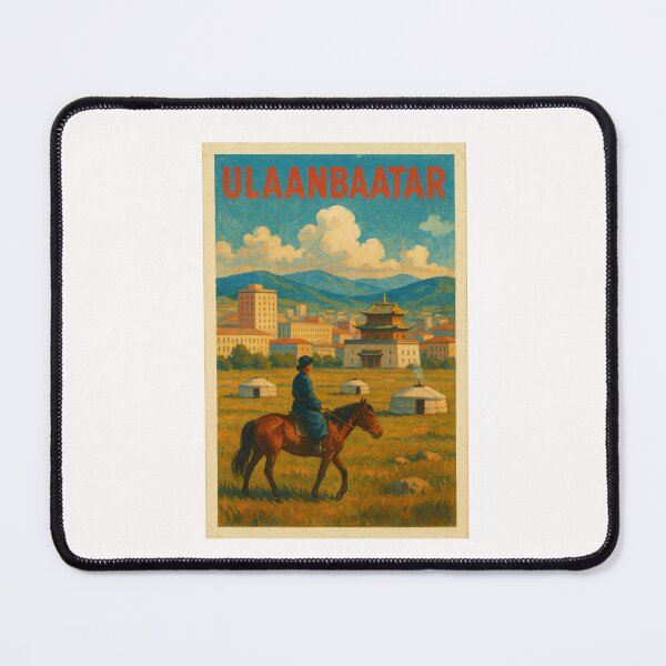 Item preview, Ulaanbaatar City with Horse Rider and Yurts designed and sold by Places On Earth.