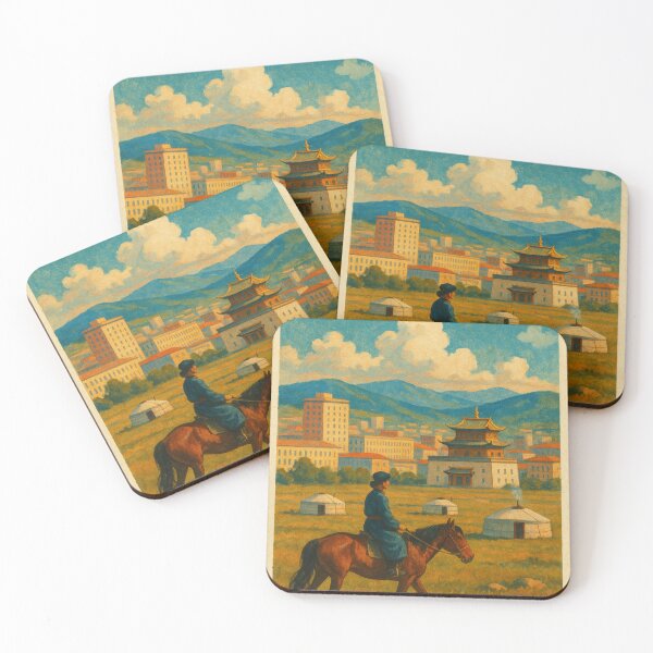 Item preview,  Ulaanbaatar City with Horse Rider and Yurts designed and sold by Places On Earth.