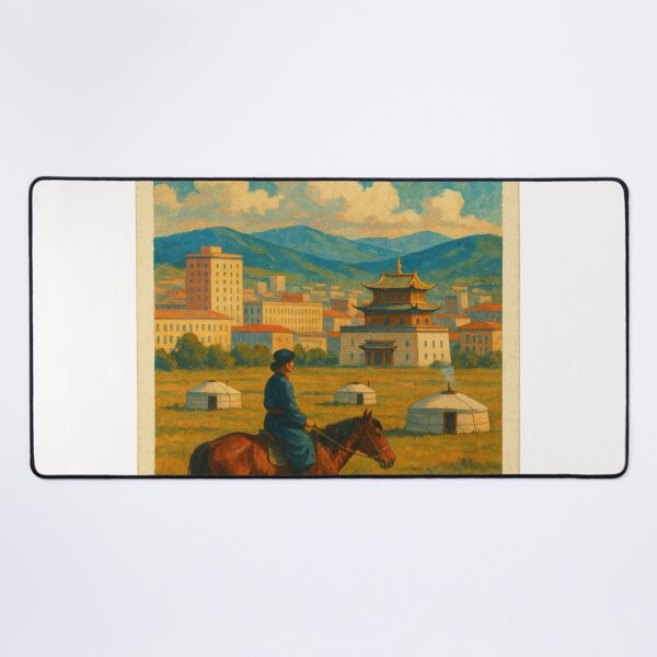 Item preview,  Ulaanbaatar City with Horse Rider and Yurts designed and sold by Places On Earth.