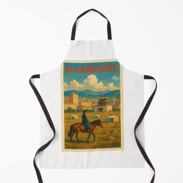 Item preview, Ulaanbaatar City with Horse Rider and Yurts designed and sold by Places On Earth.