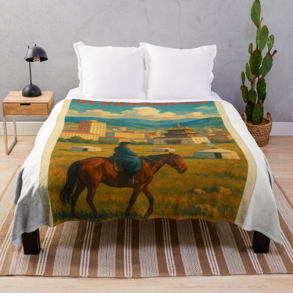 Item preview,  Ulaanbaatar City with Horse Rider and Yurts designed and sold by Places On Earth.