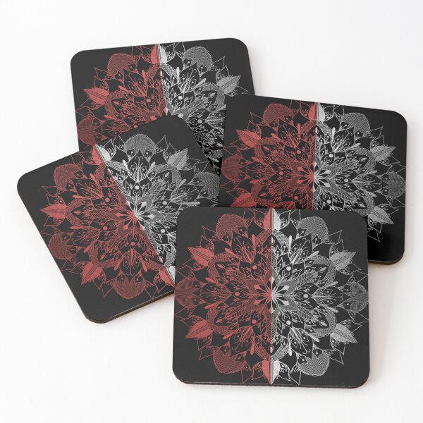 Item preview,  Infinite Mandala-Red and Silver With Black Background designed and sold by MIK's SHOP.