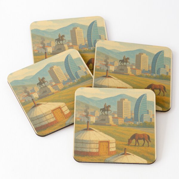 Item preview, Ulaanbaatar Yurts and Modern Skyline Mongolia designed and sold by Places On Earth.