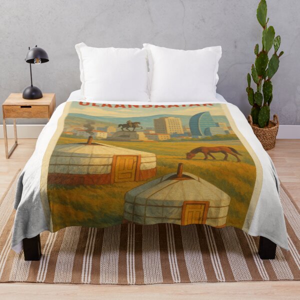 Item preview, Ulaanbaatar Yurts and Modern Skyline Mongolia designed and sold by Places On Earth.