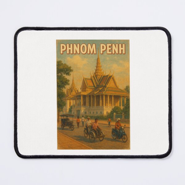 Item preview, Phnom Penh Palace and Street Scene Vintage South East Asia designed and sold by Places On Earth.