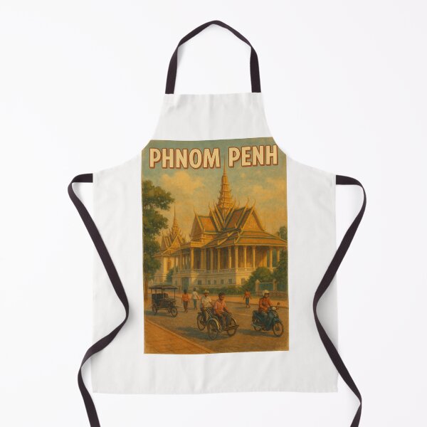 Item preview, Phnom Penh Palace and Street Scene Vintage South East Asia designed and sold by Places On Earth.