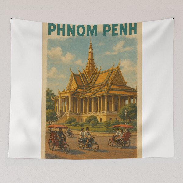 Item preview, Phnom Penh Royal Palace with Tuk Tuks Cambodia designed and sold by Places On Earth.