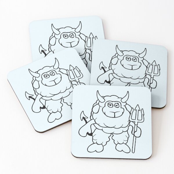 Item preview, Sheep Devil Satan Hell Evil Trident Horns Cool Fun designed and sold by shirt-o-mat.