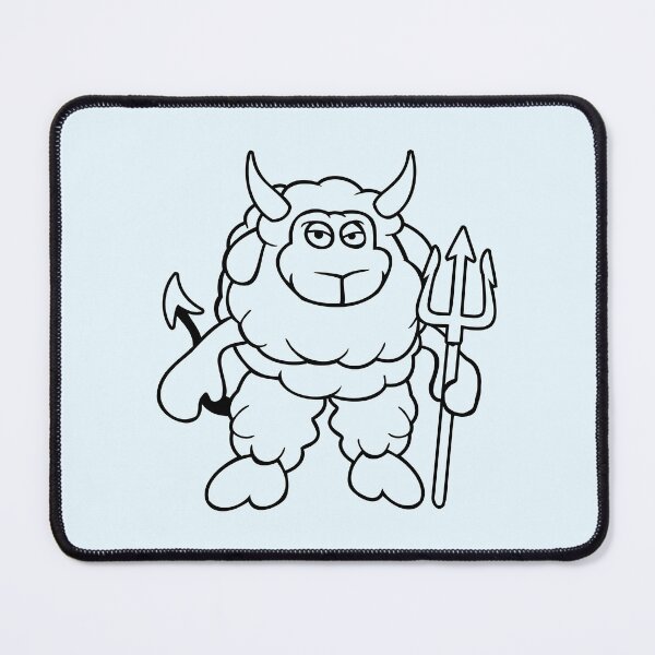 Item preview, Sheep Devil Satan Hell Evil Trident Horns Cool Fun designed and sold by shirt-o-mat.