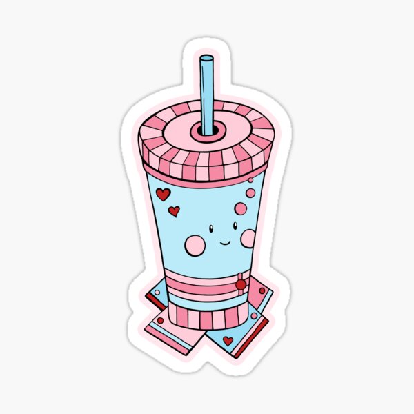 Kawaii smoothie pattern Sticker