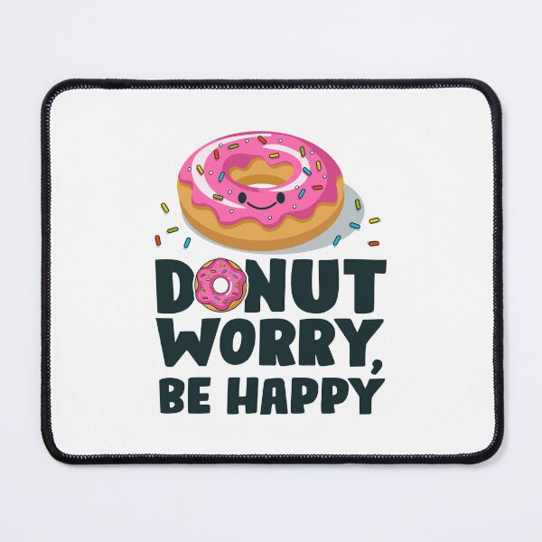 Item preview, Donut Worry Be Happy – Funny Donut Pun Tee with Smiling Donut Illustration designed and sold by ZETTIF ⭐⭐⭐⭐⭐.
