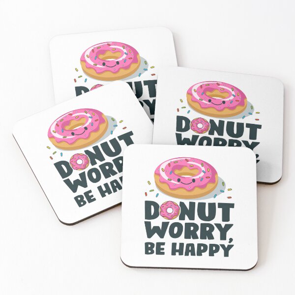 Item preview, Donut Worry Be Happy – Funny Donut Pun Tee with Smiling Donut Illustration designed and sold by ZETTIF ⭐⭐⭐⭐⭐.