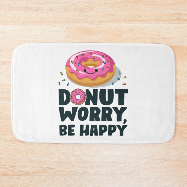 Item preview, Donut Worry Be Happy – Funny Donut Pun Tee with Smiling Donut Illustration designed and sold by ZETTIF ⭐⭐⭐⭐⭐.