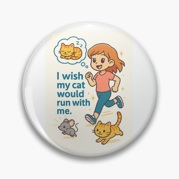 Item preview, I Wish My Cat Would Run With Me – Cute Kawaii Cat Runner T-Shirt designed and sold by Swiftthistle.