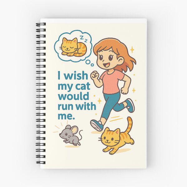 Item preview, I Wish My Cat Would Run With Me – Cute Kawaii Cat Runner T-Shirt designed and sold by Swiftthistle.